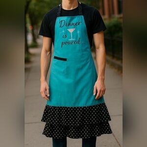Discontinued-NWT Cooking Aprons 30 X 30 Made In India W/100% Cotton,Embroidered.